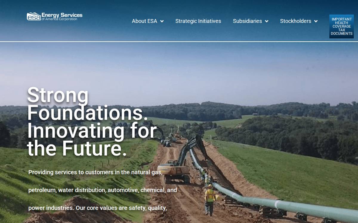 Energy Services of America website preview