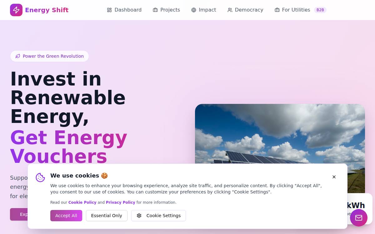 Energy Shift website preview