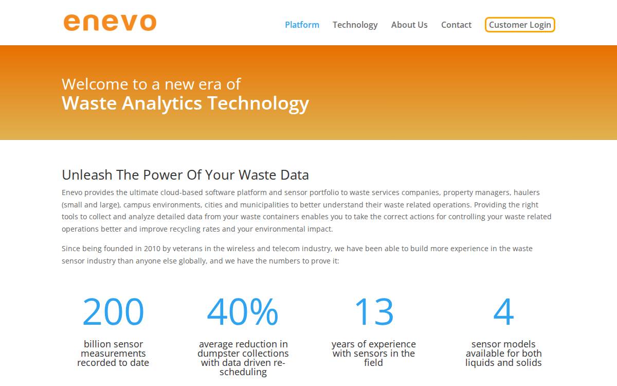 Enevo website preview