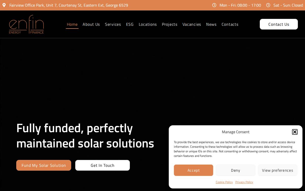 Enfin website preview