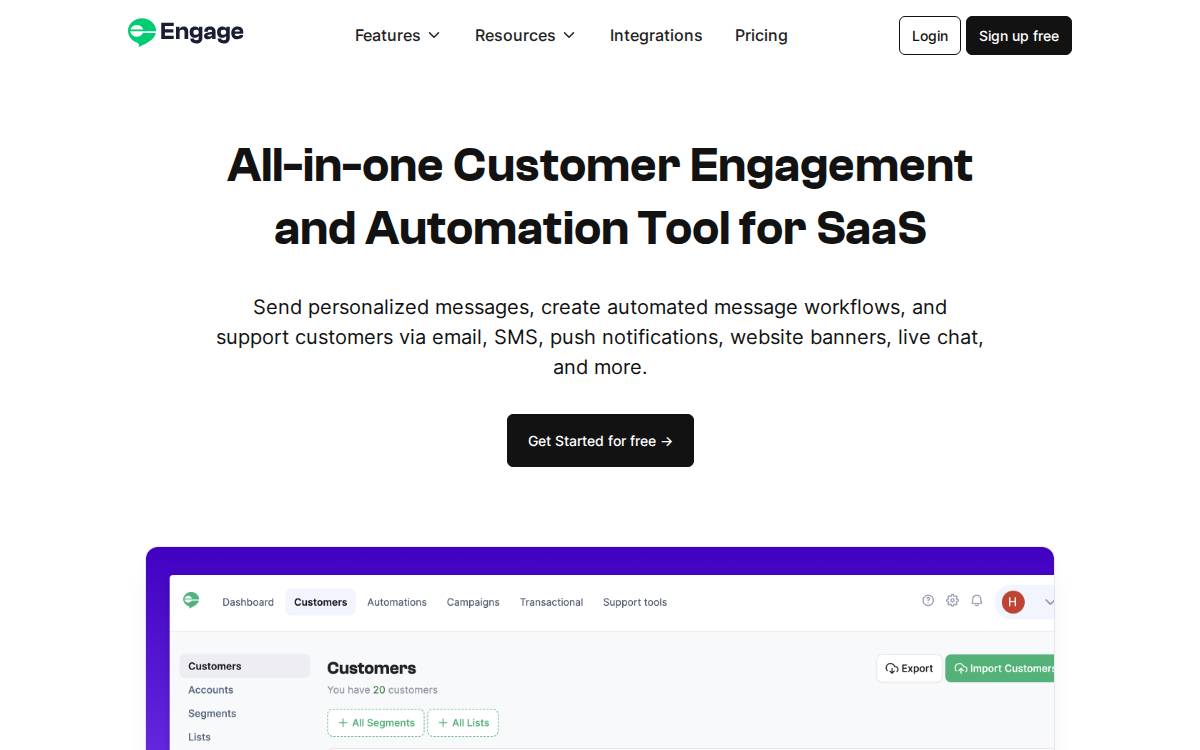 Engage website preview