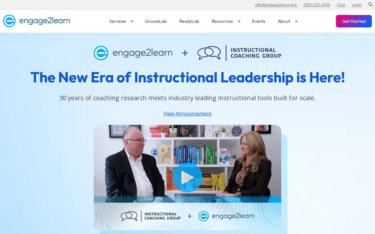 engage2learn website preview