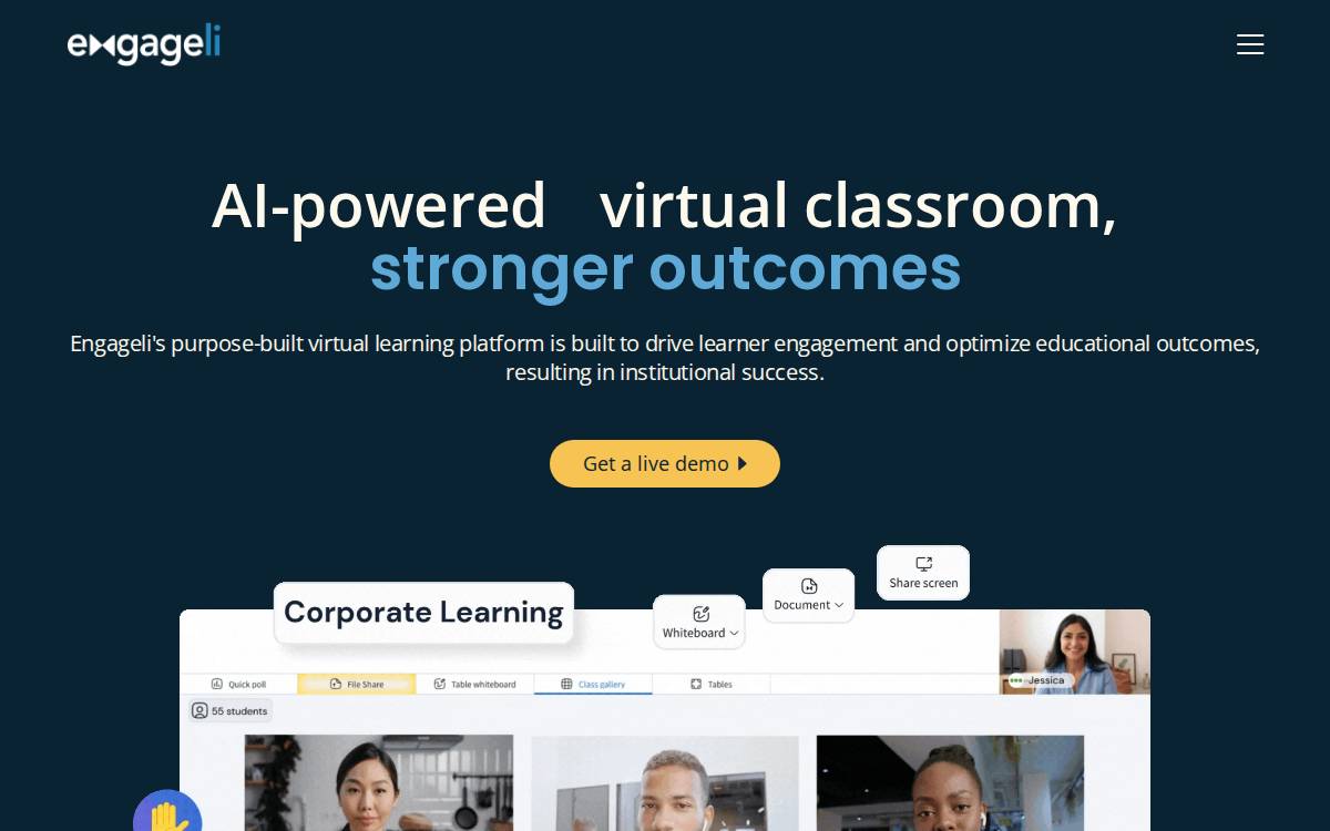Engageli website preview
