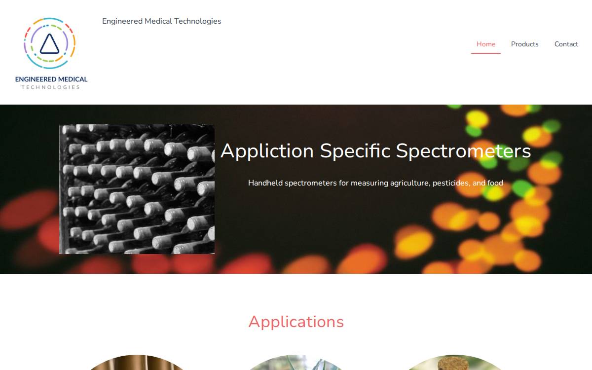 Engineered Medical Technologies, Inc. website preview