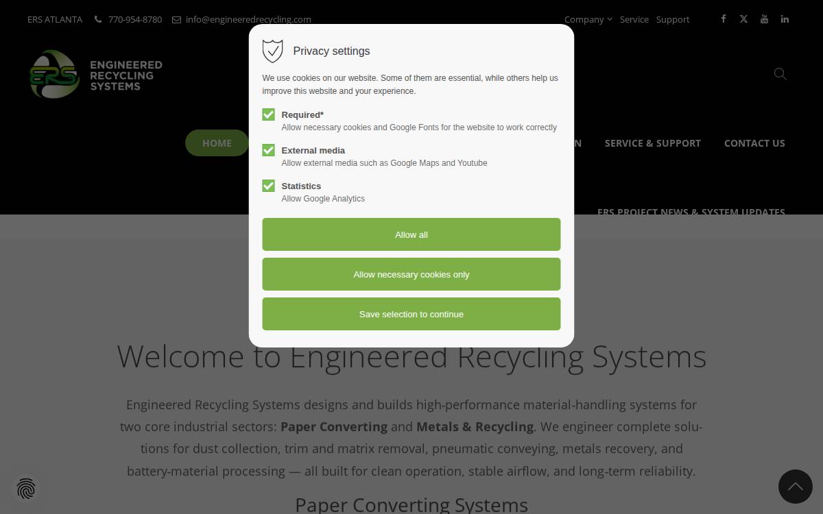 Engineeredrecycling website preview