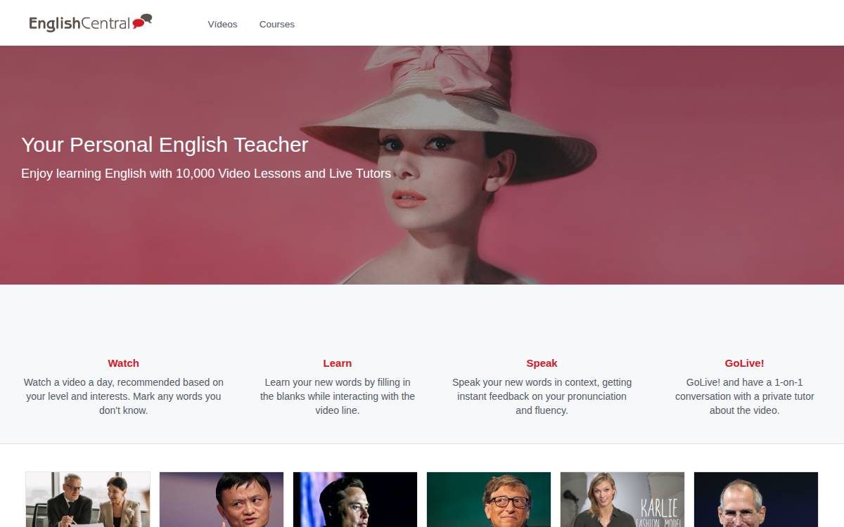 EnglishCentral website preview