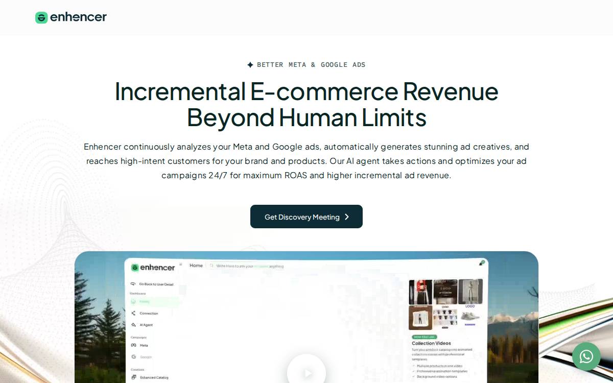 Enhencer website preview