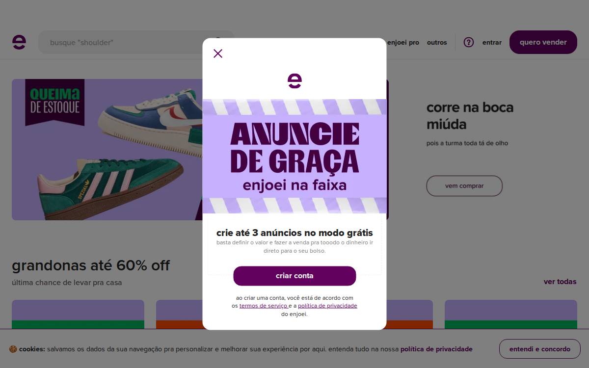 Enjoei website preview