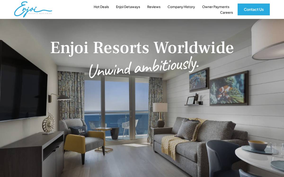 Enjoi Resorts website preview