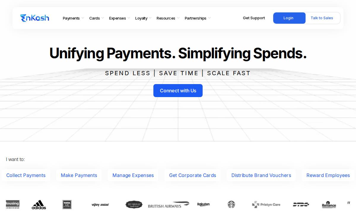 ENKASH** B2B Payment website preview
