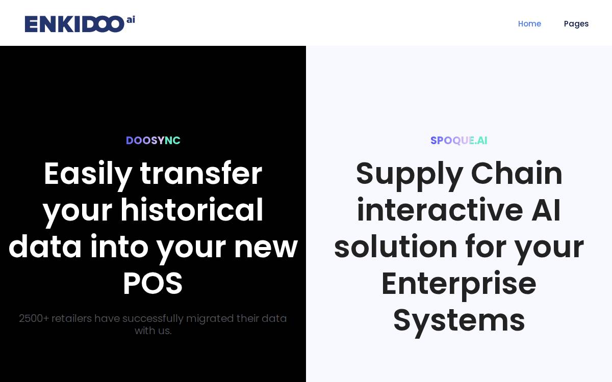 Enkidoo website preview