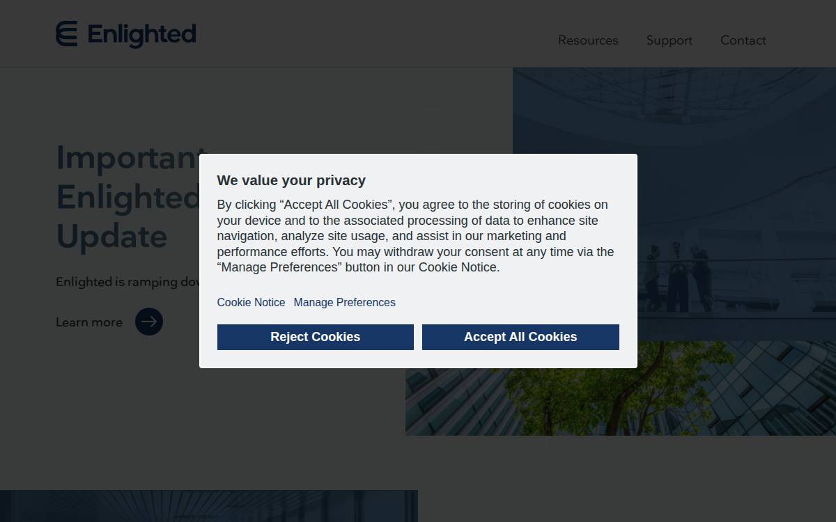 Enlighted website preview