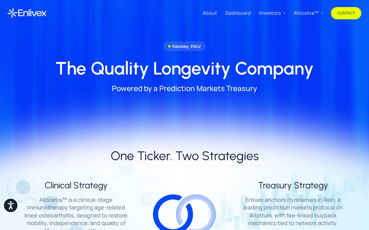 Enlivex website preview