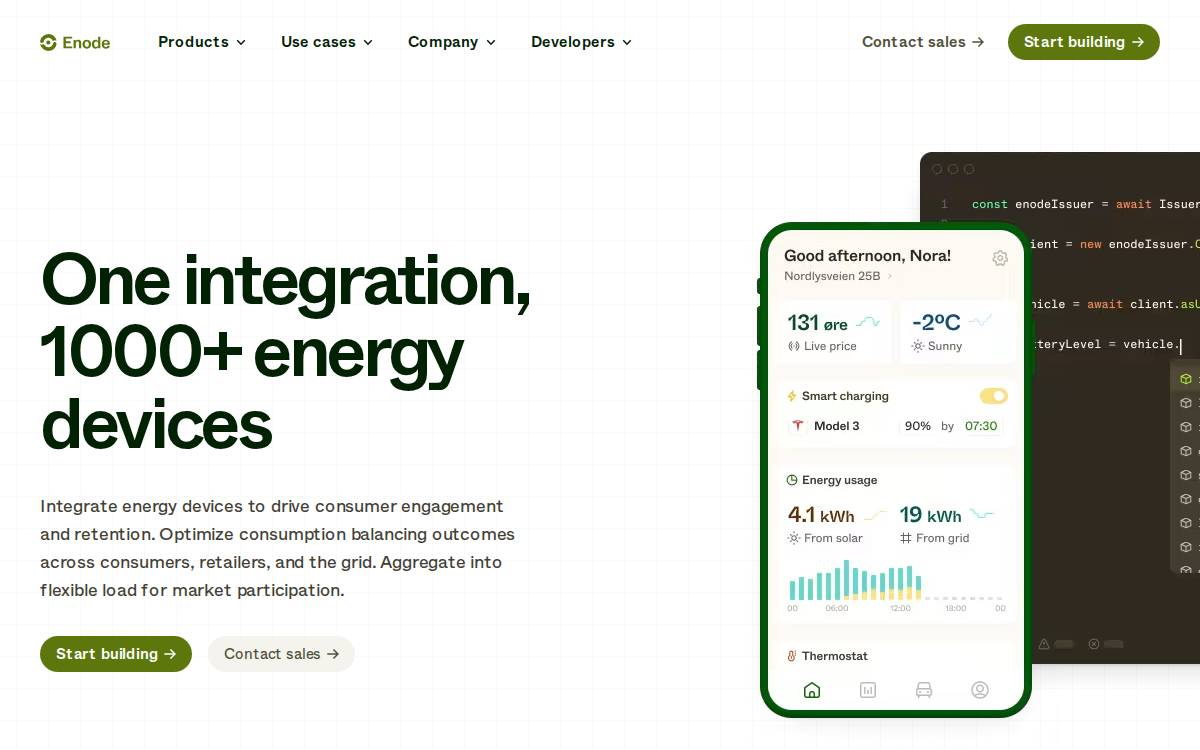 Enode website preview