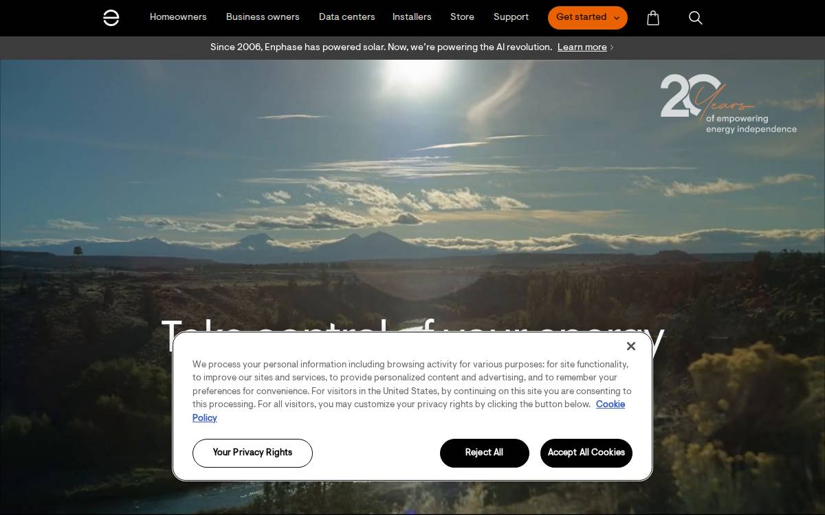 Enphase Energy website preview