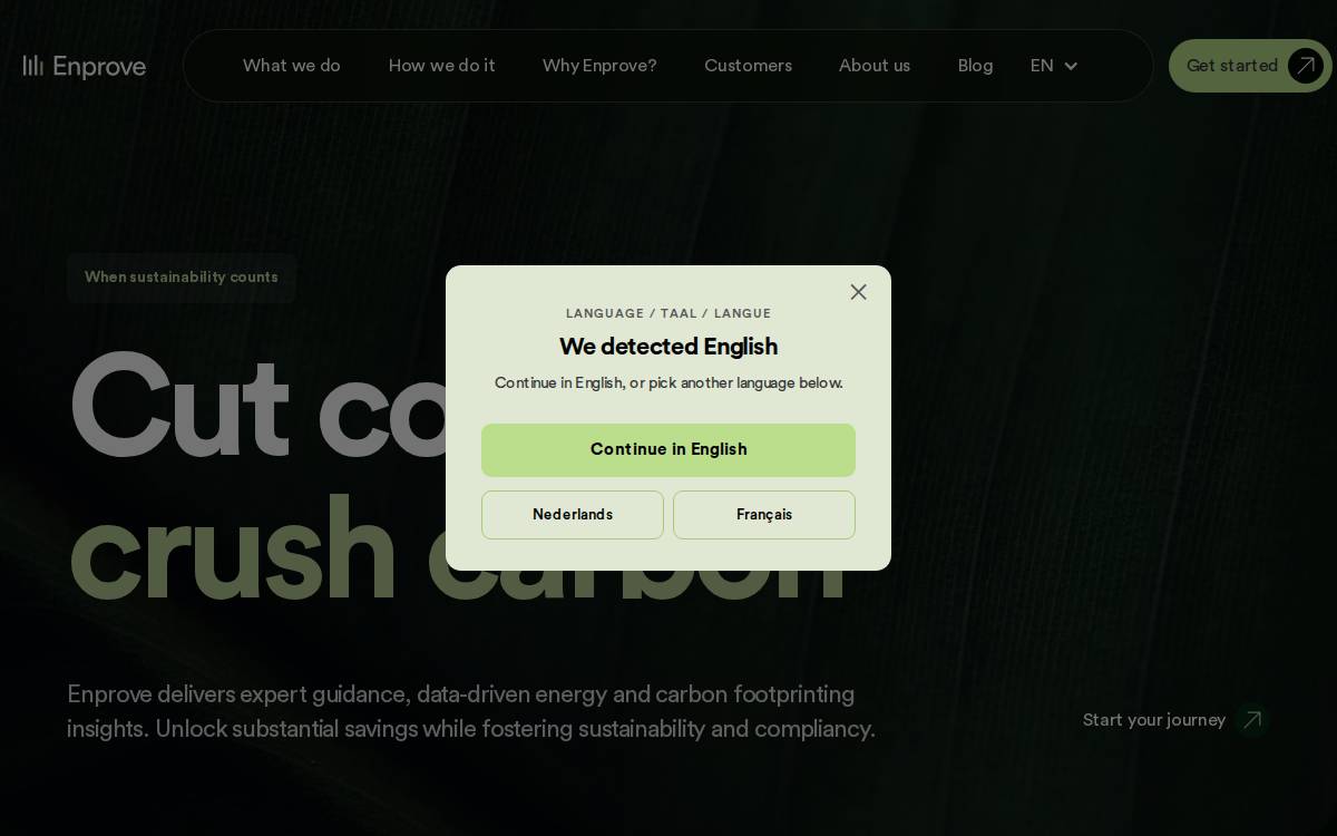Enprove website preview