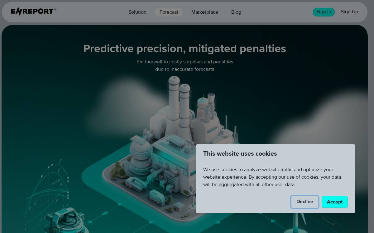 Enreport website preview