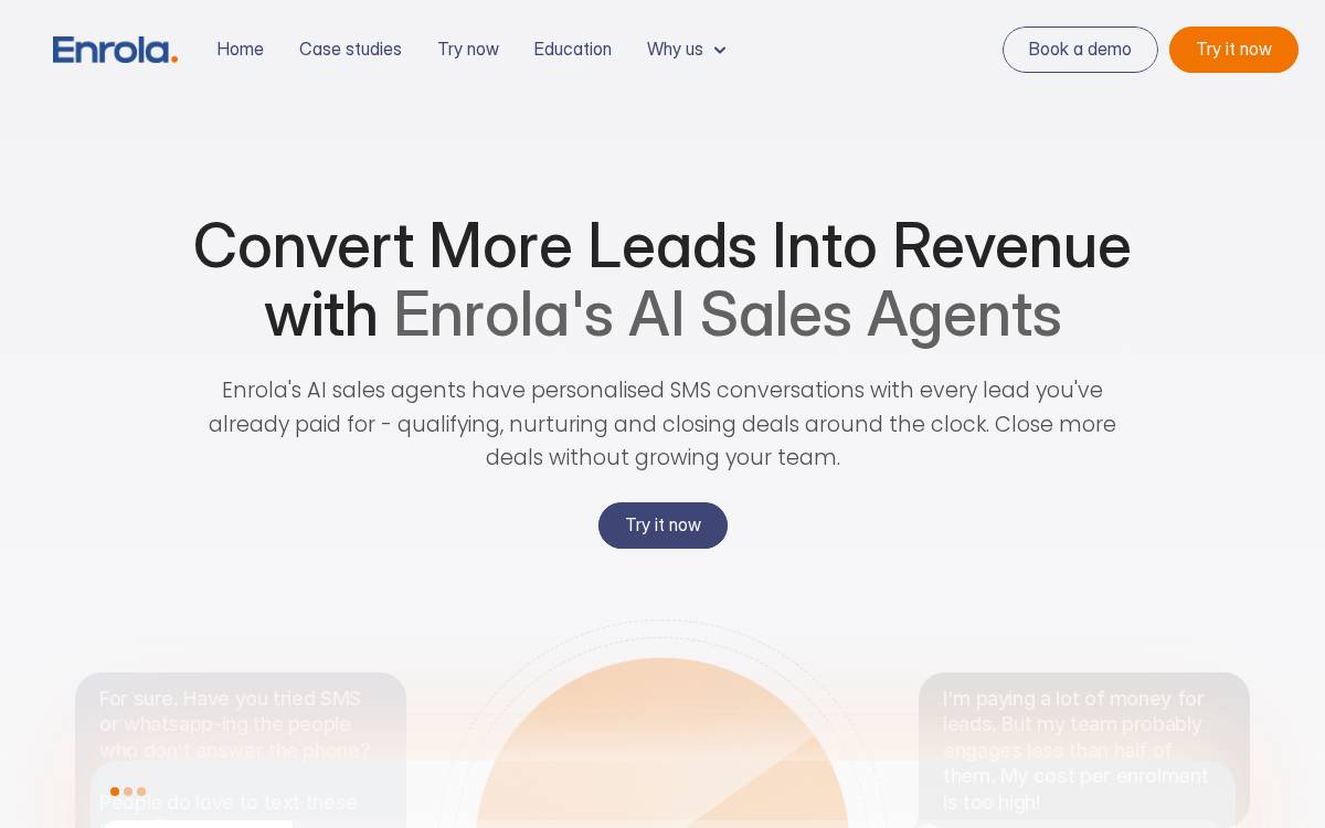 Enrola website preview