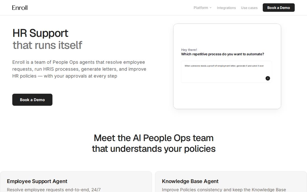 Enroll website preview