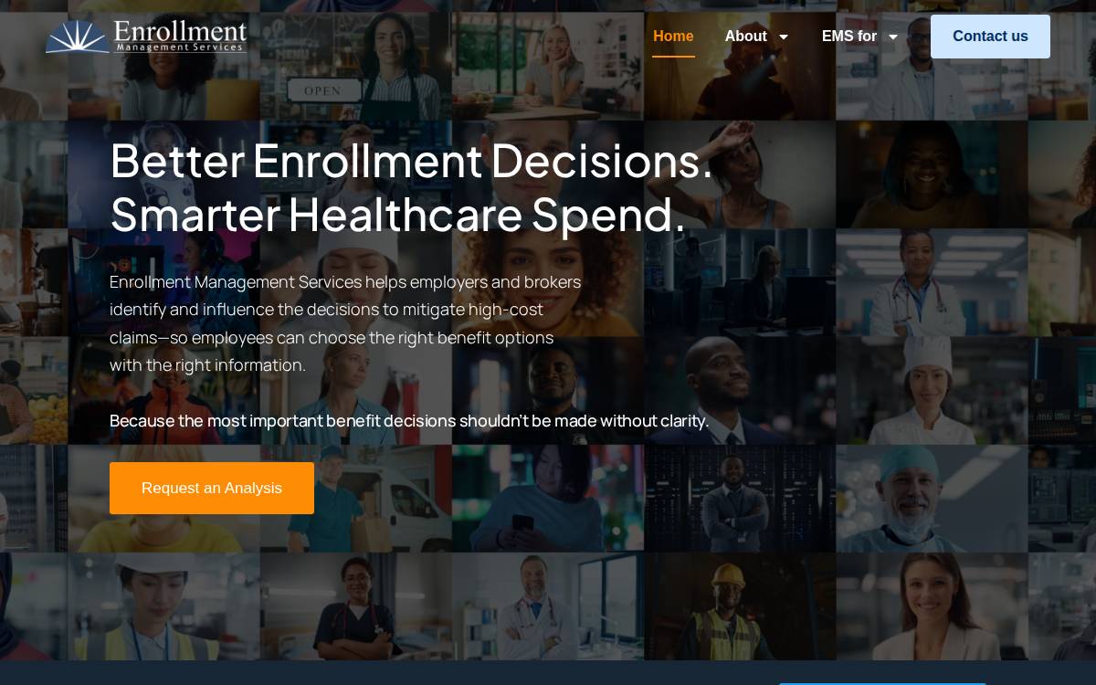 Enrollment Management Services website preview