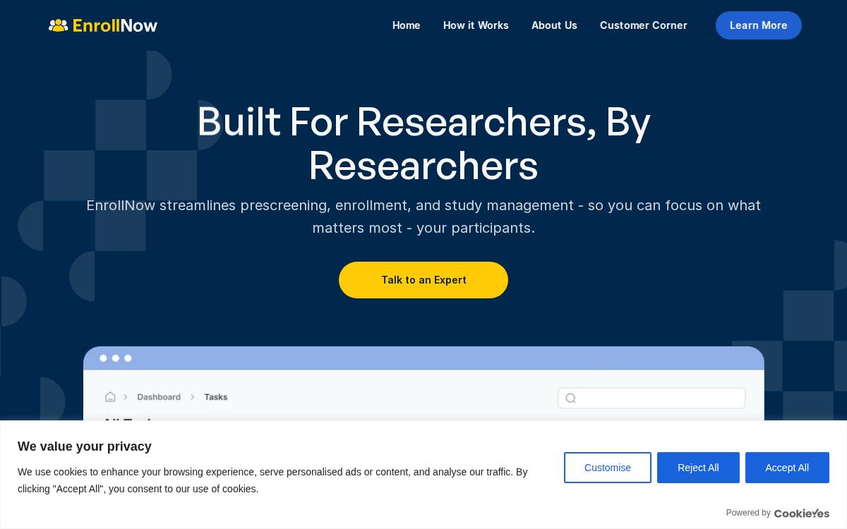 Enrollnow website preview