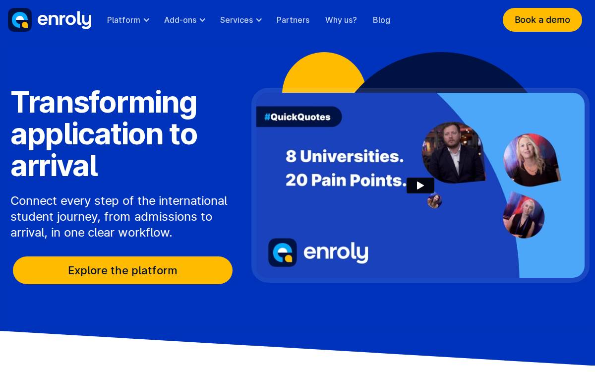 Enroly website preview