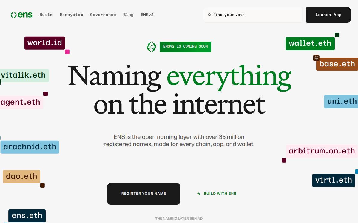 ENS website preview