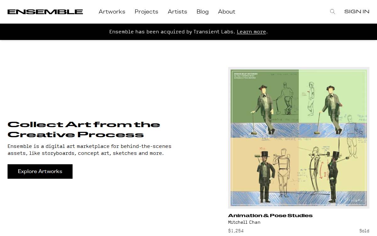 Ensemble Acquired website preview