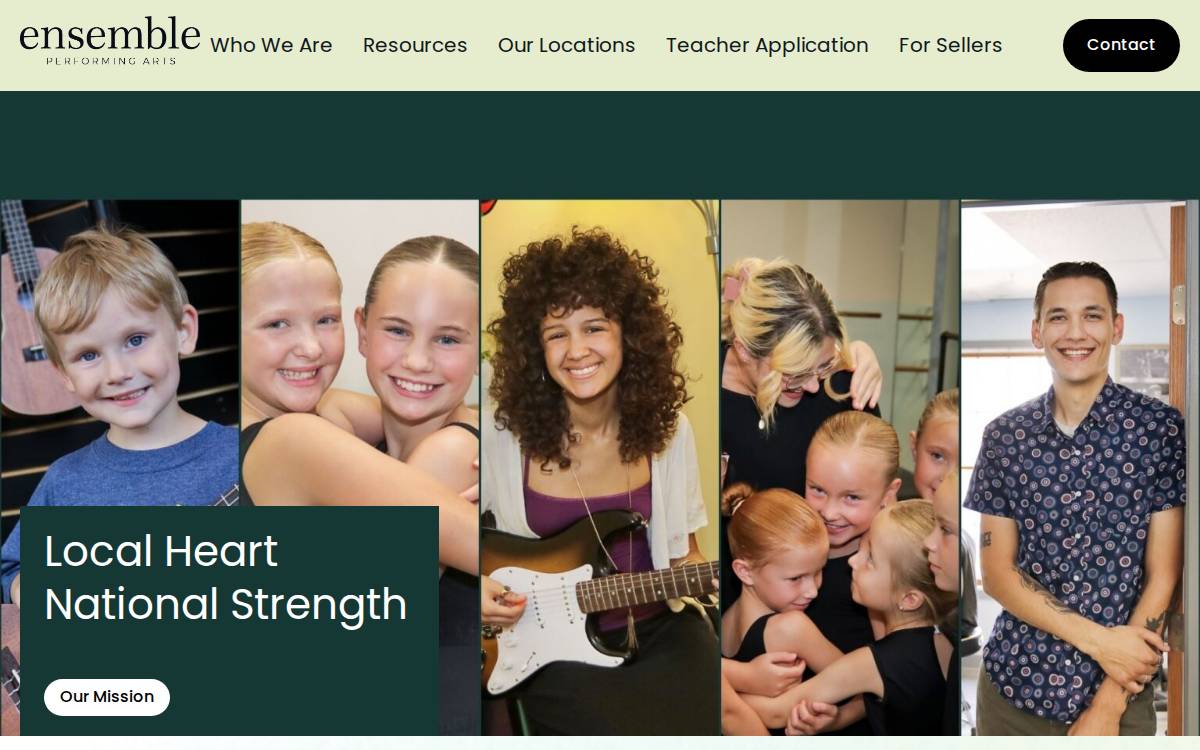 Ensemble Music Schools website preview