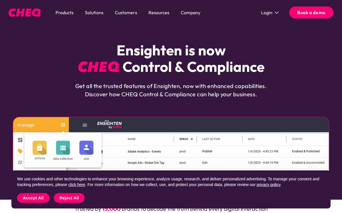 Ensighten website preview