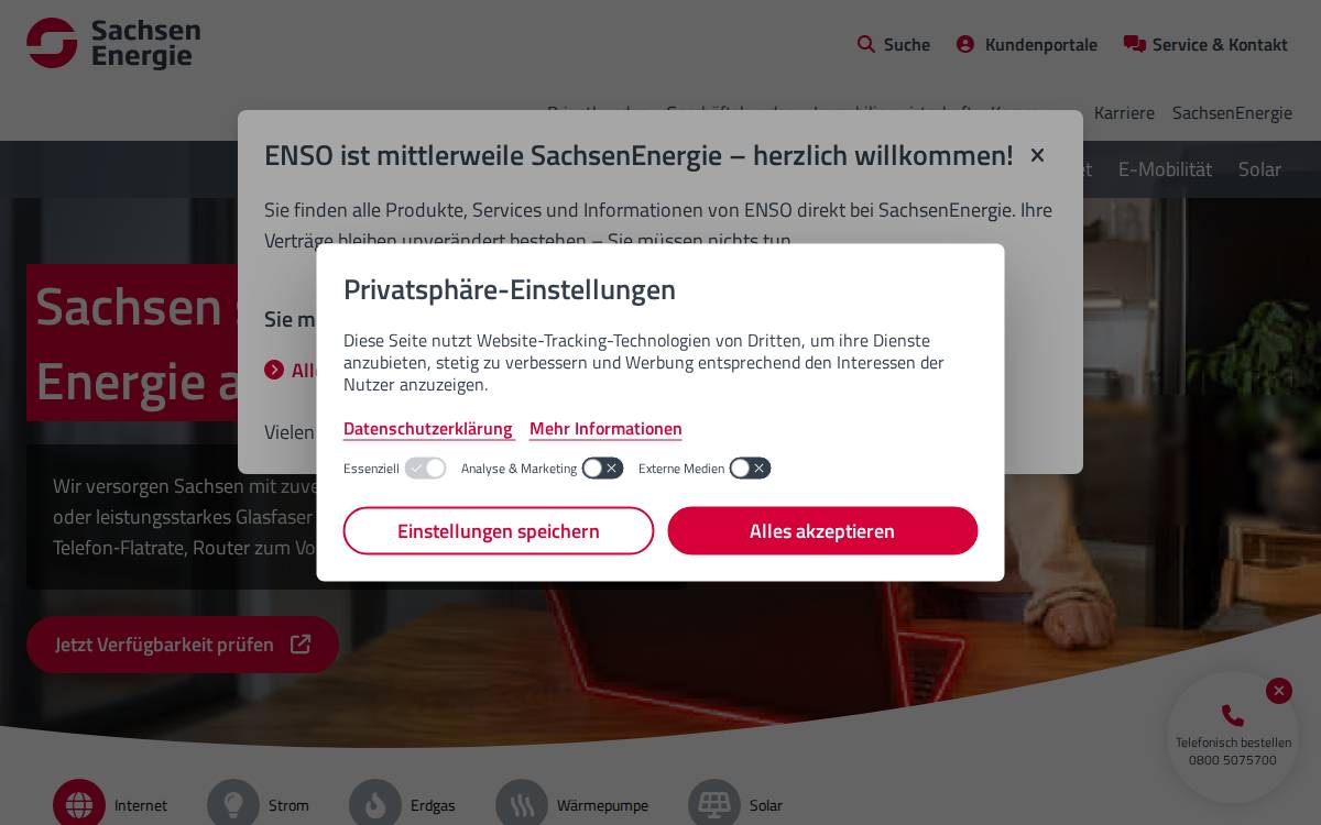ENSO website preview