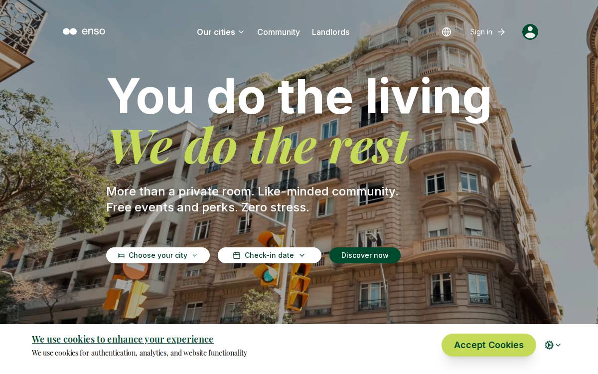 Enso Coliving website preview