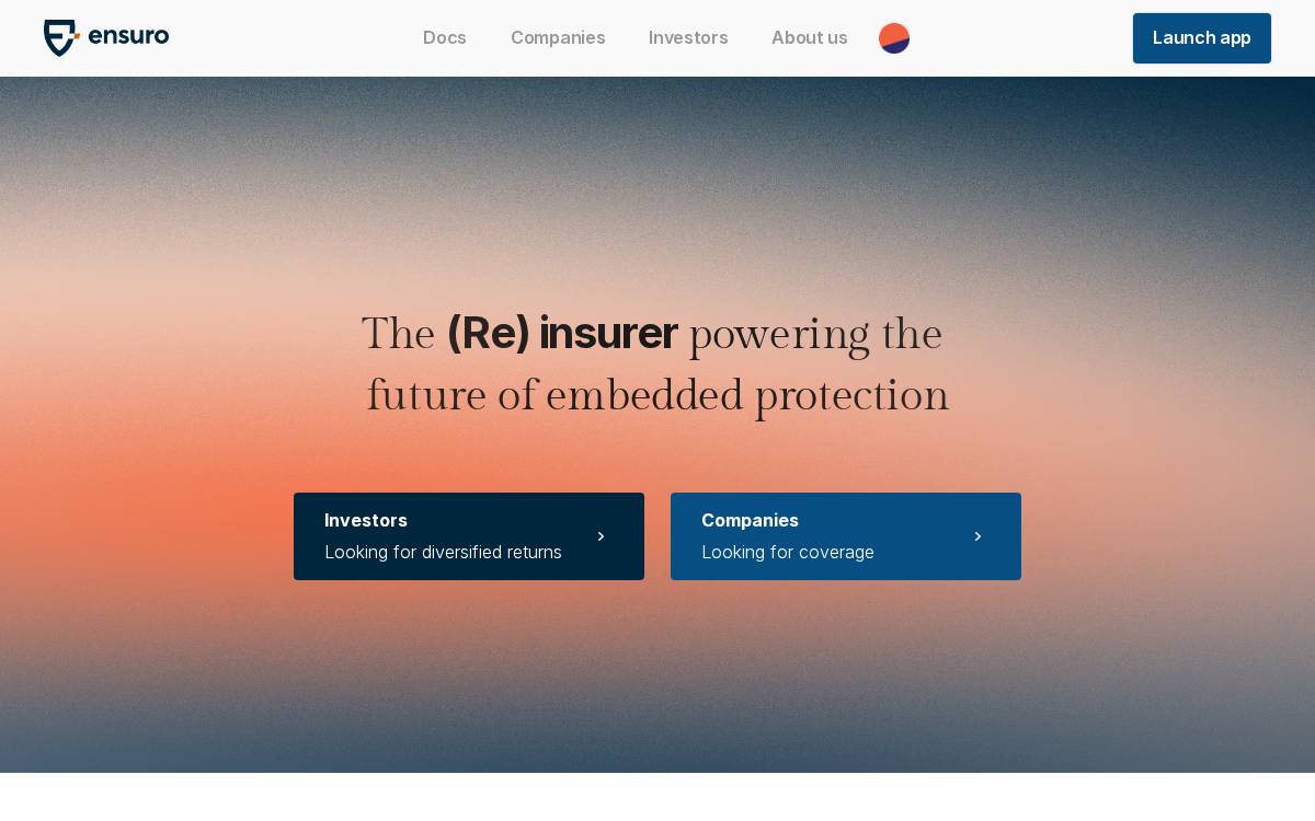 Ensuro website preview