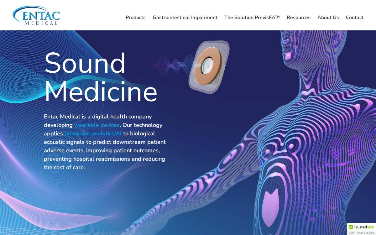 Entac Medical, Inc. website preview