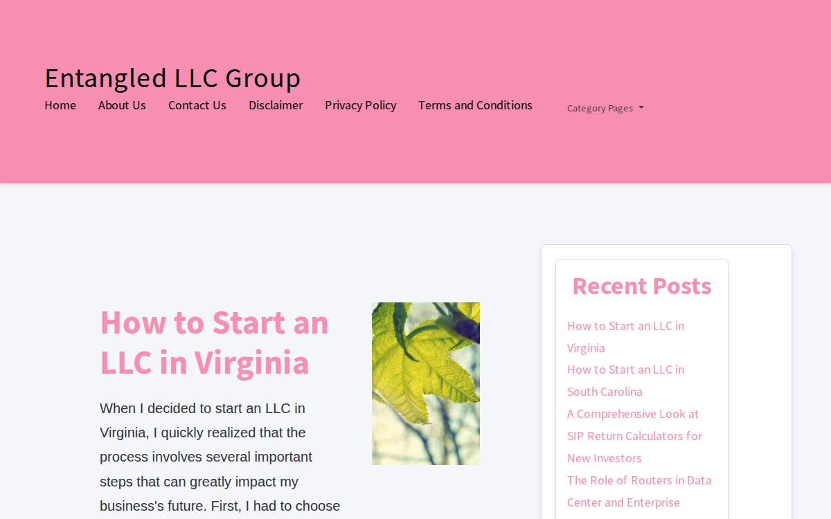 Entagled Group website preview