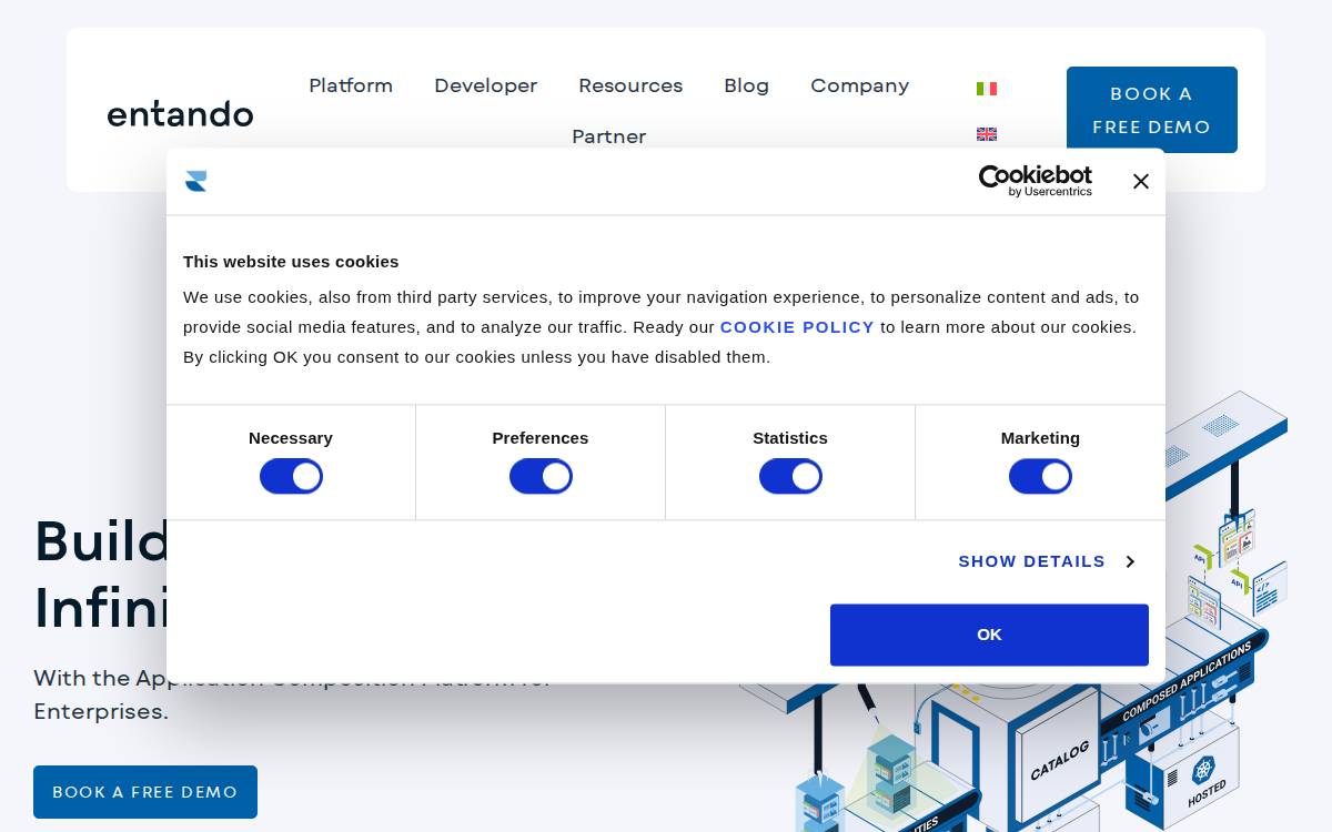 Entando website preview