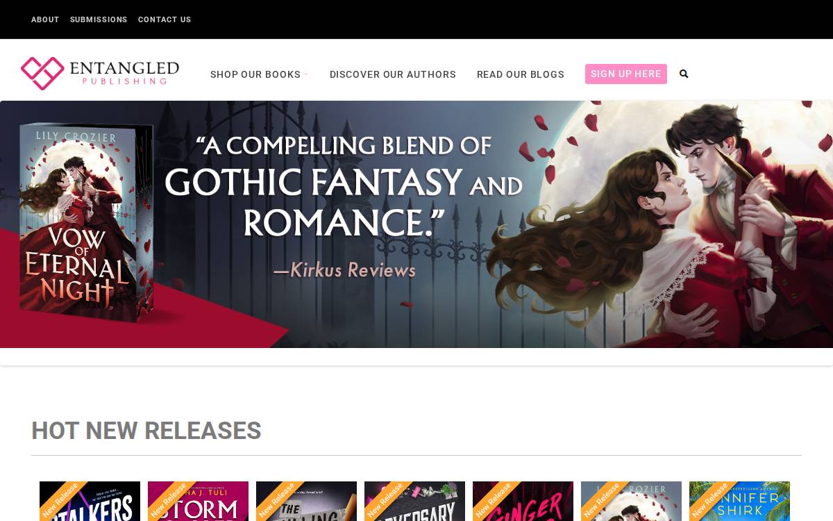 Entangled Publishing website preview