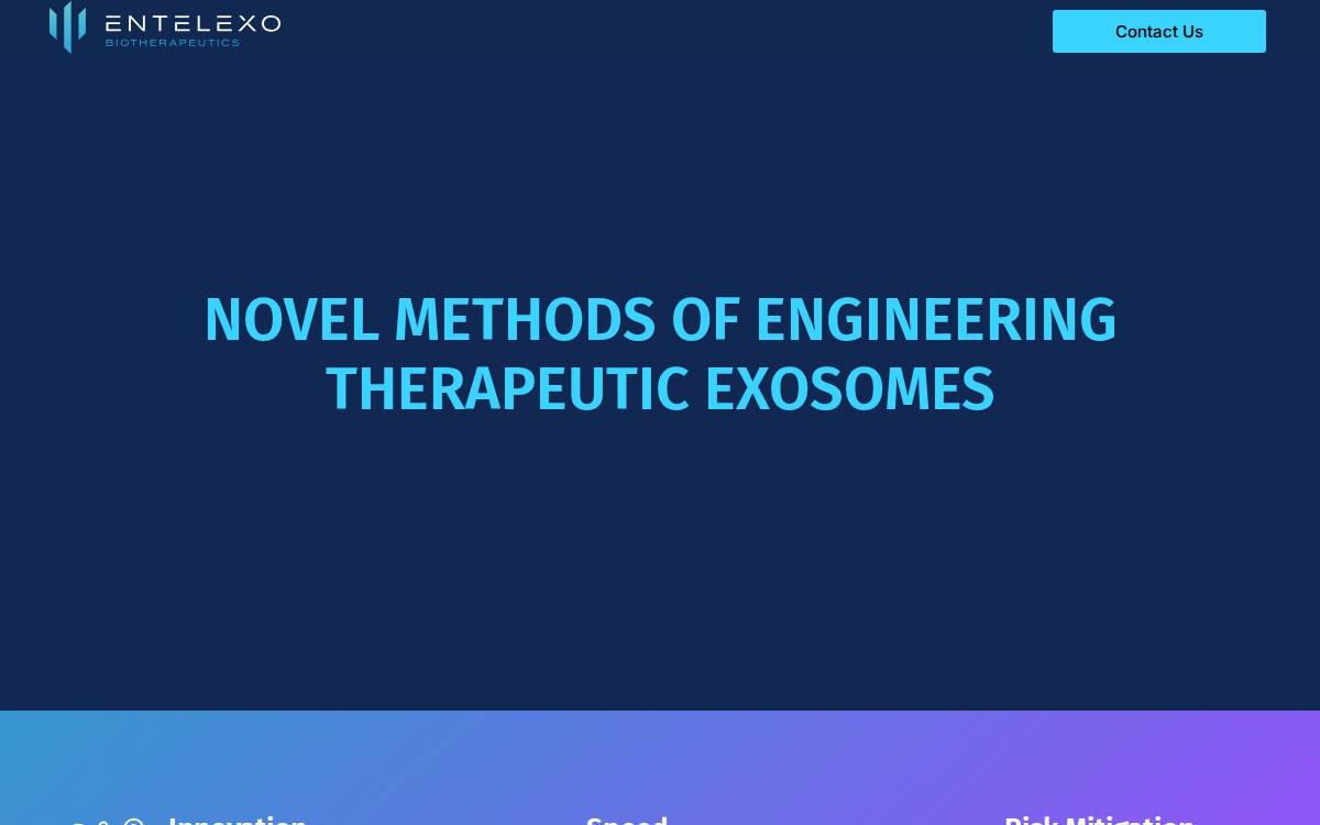 Entelexo Biotherapeutics website preview