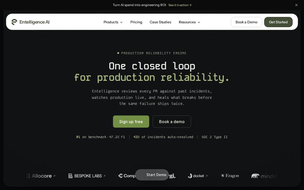 Entelligence Ai website preview