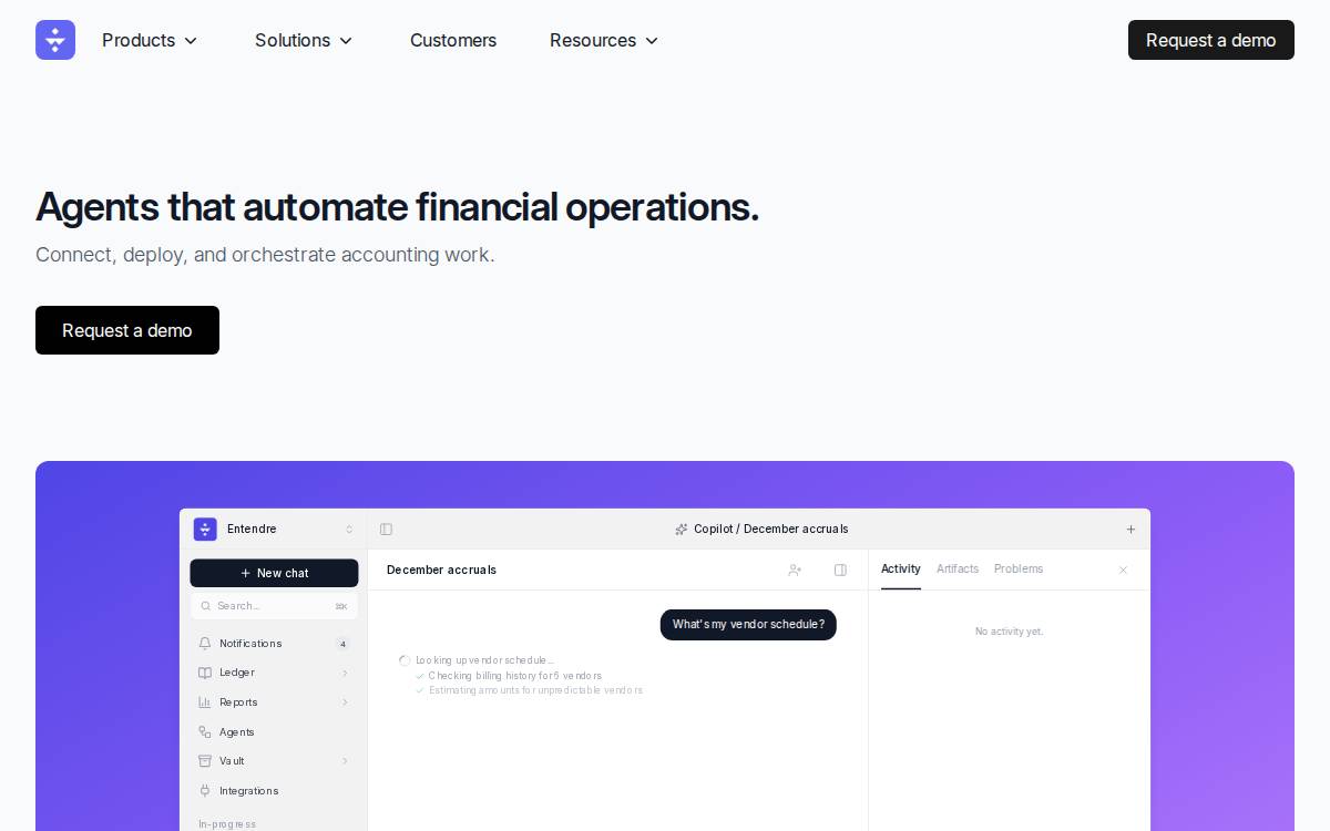 Entendre website preview