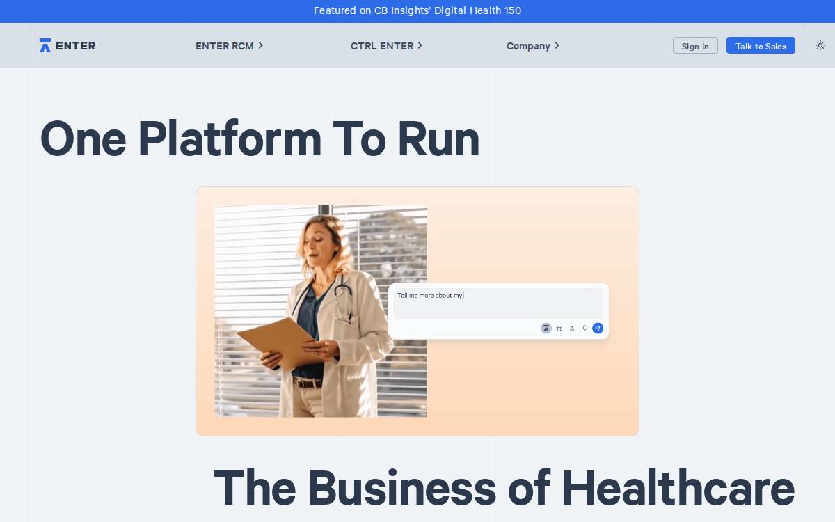 Enter Health website preview