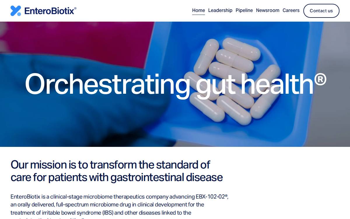 EnteroBiotix website preview