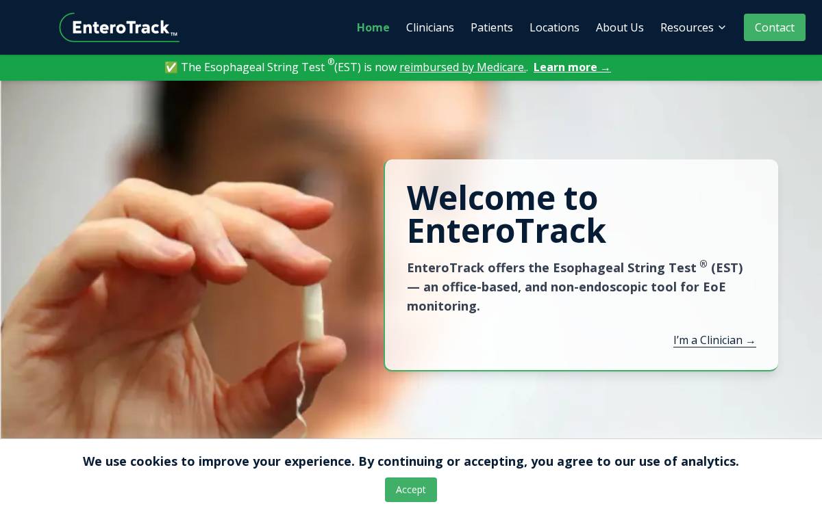 EnteroTrack website preview