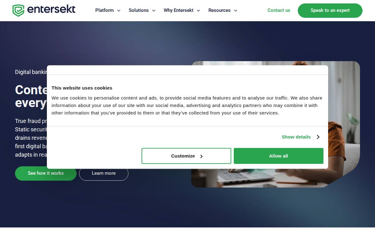 Entersekt website preview