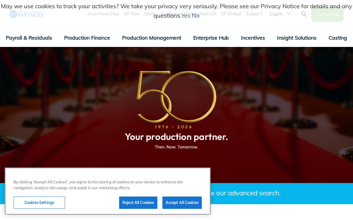 Entertainment Partners website preview