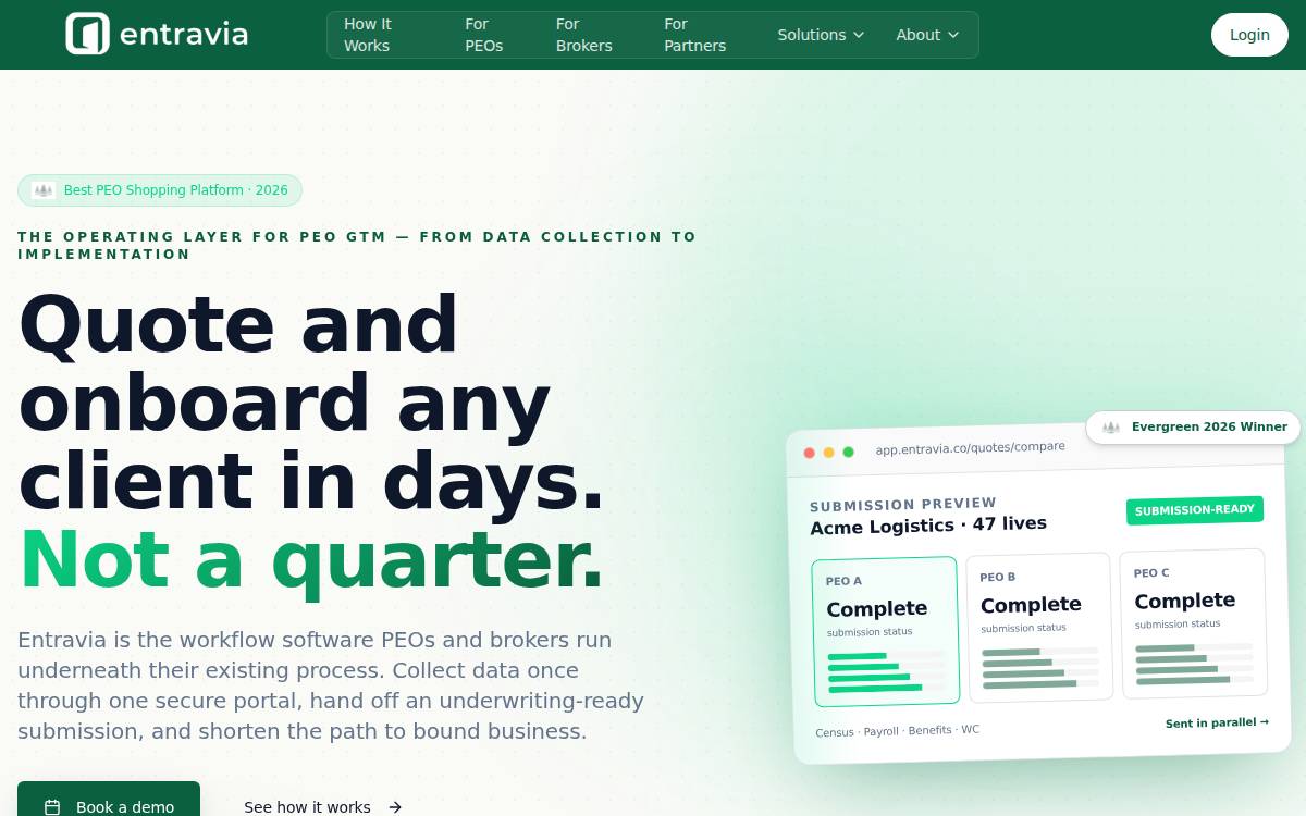 Entravia website preview