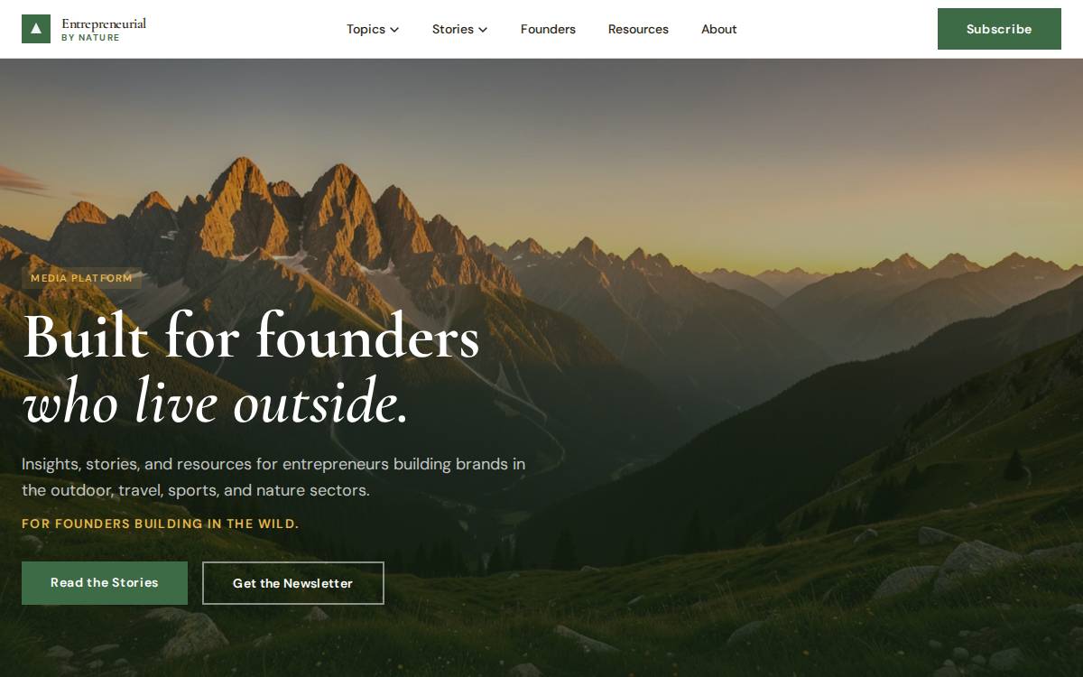 Entrepreneurialbynature website preview