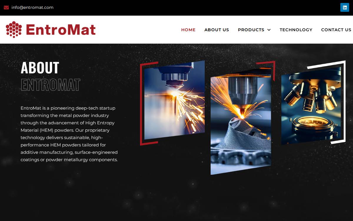 EntroMat website preview