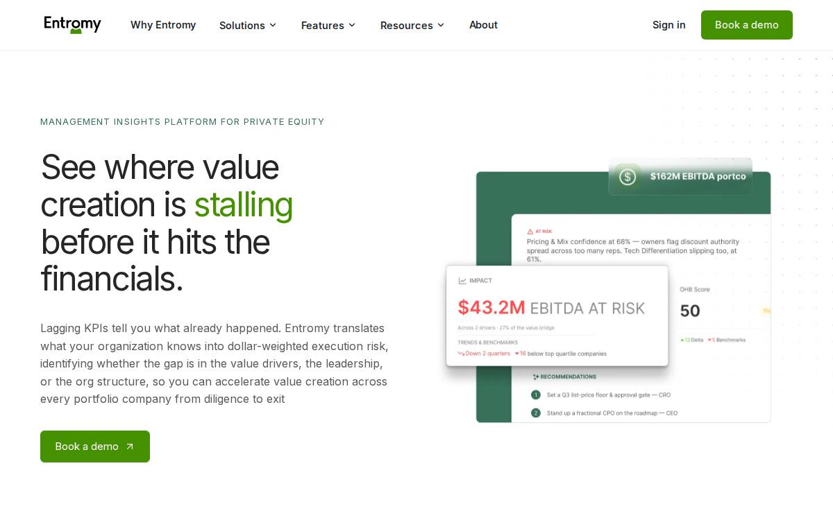 Entromy website preview