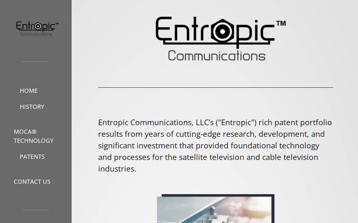 Entropic Communications website preview
